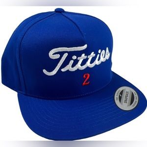 TITTIES SnapBack Golf Hat Blue NWT